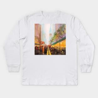 When It Rains in New York Kids Long Sleeve T-Shirt